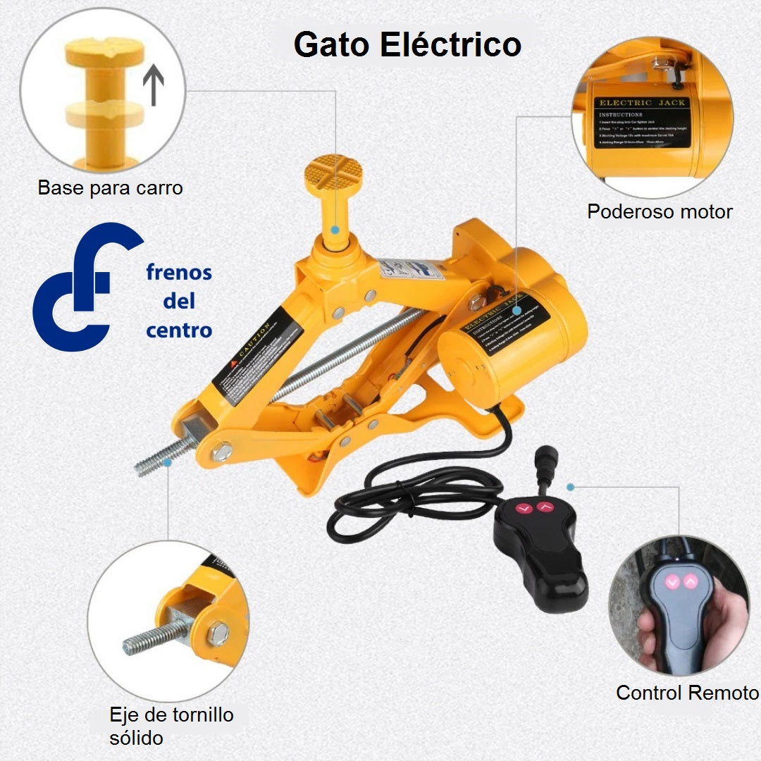 GATO ELECTRICO C/CONTROL REMOTO, LEVANTA HASTA 3 TONELADAS